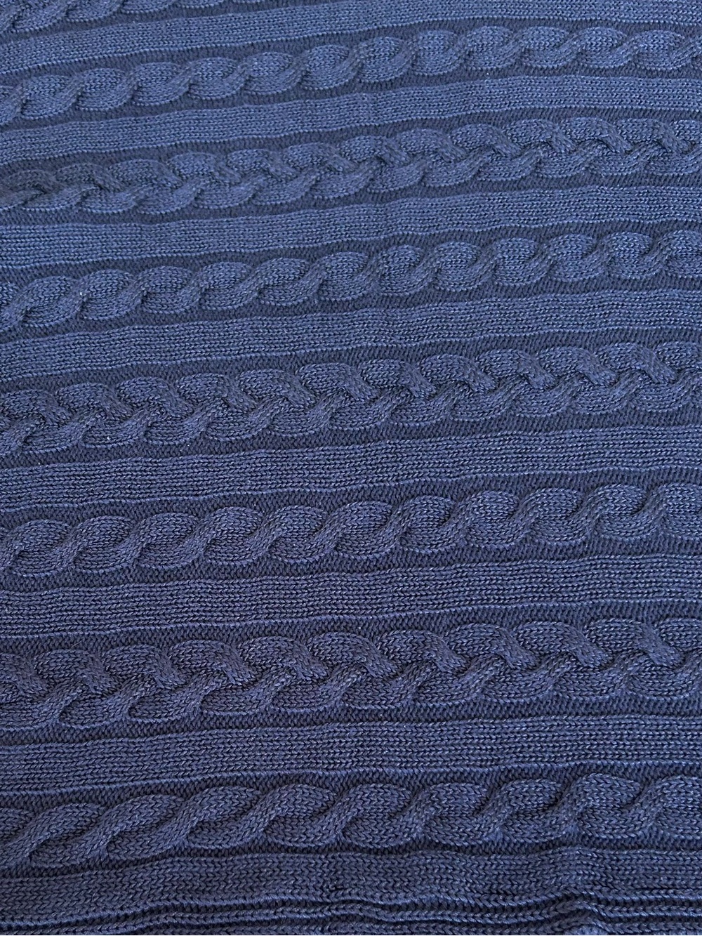 Lauren Ralph Lauren Navy Cable Knit Boatneck Sweater XL 3/4 Sleeve - Picture 3 of 7